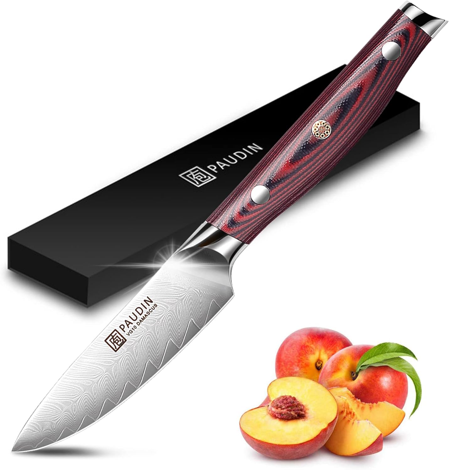PAUDIN Plume Luxe Damascus Paring Knife 3.5"