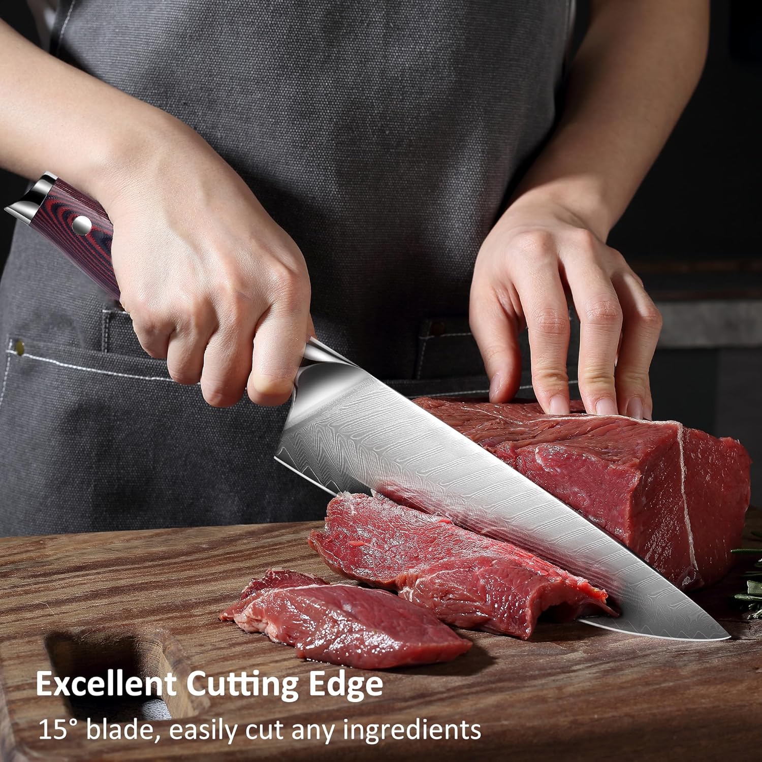 PAUDIN Plume Luxe Series | 8-Inch 67-Layer VG10 Damascus Chef’s Knife