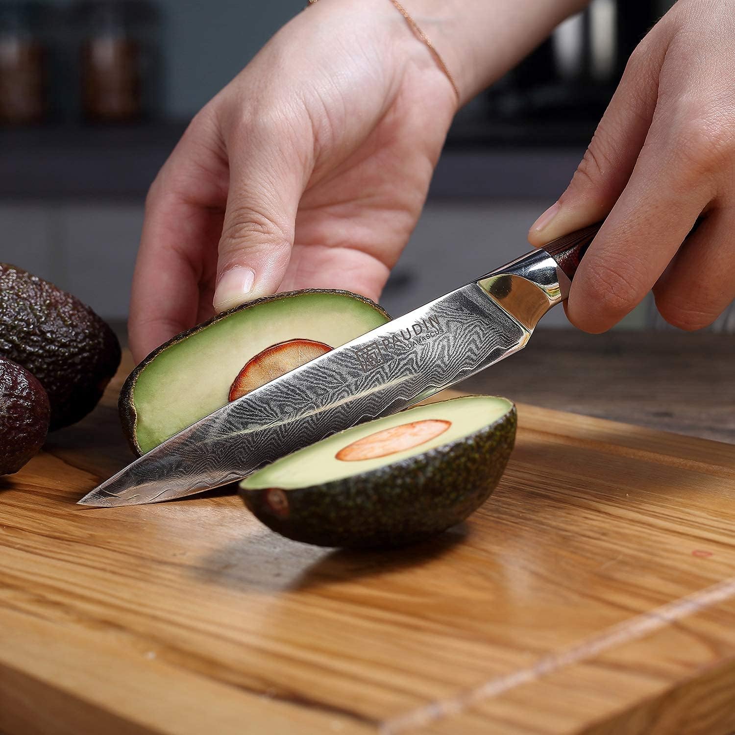 PAUDIN Plume Luxe Damascus Utility Knife 5"