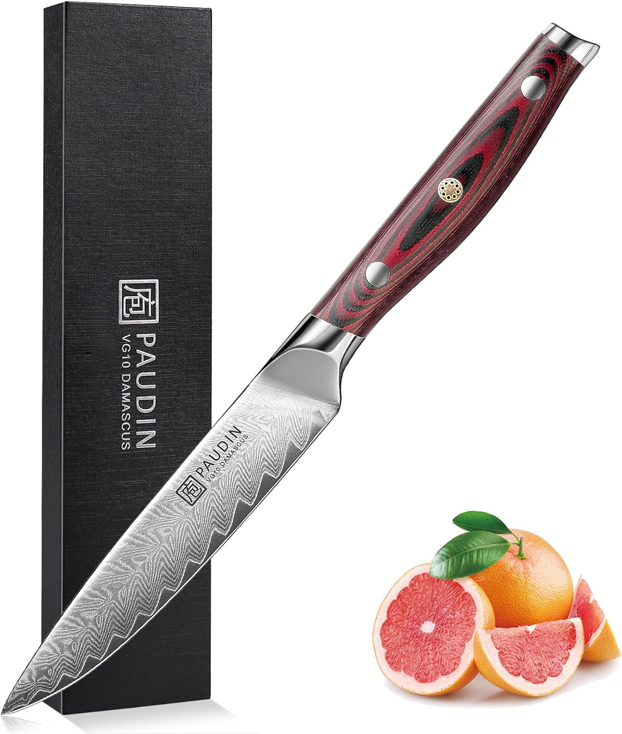 PAUDIN Plume Luxe Damascus Utility Knife 5"