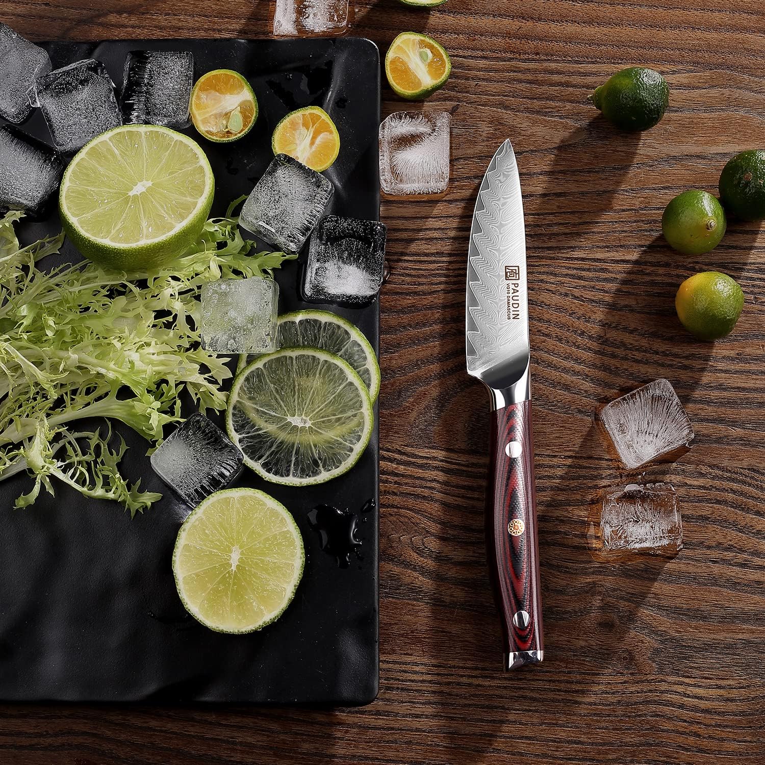 PAUDIN Plume Luxe Damascus Paring Knife 3.5"
