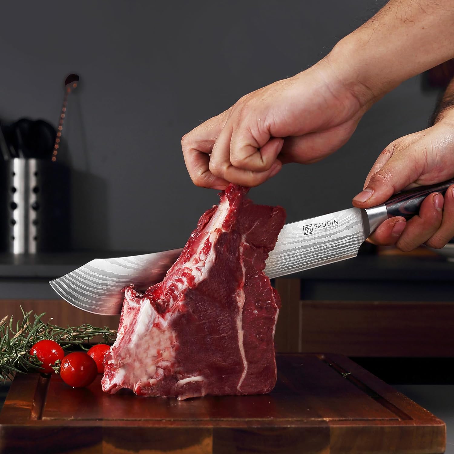 PAUDIN 10″ Bullnose Brisket Knife – Forged German Steel, Ultra Sharp Butcher Knife for BBQ & Meat Slicing - Paudin Store