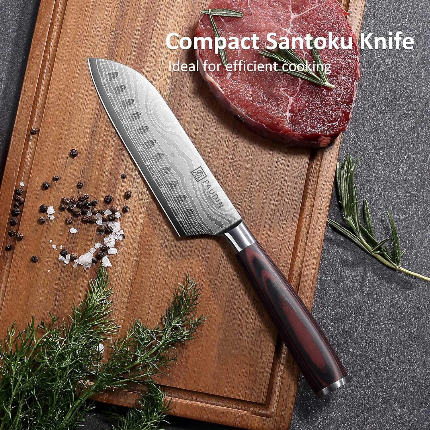 PAUDIN 5” Santoku Knife - Japanese Chef Knife, Ultra Sharp Kitchen Blade - Paudin Store