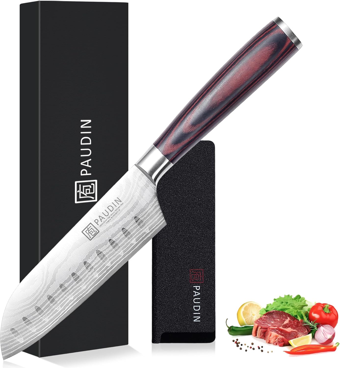 PAUDIN 5” Santoku Knife - Japanese Chef Knife, Ultra Sharp Kitchen Blade - Paudin Store