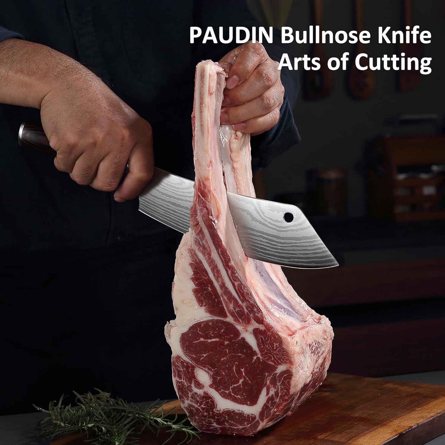 PAUDIN Meat Cutting 8″ Butcher Knife for Bone & Meat Cutting, High Carbon Stainless Steel - Paudin Store