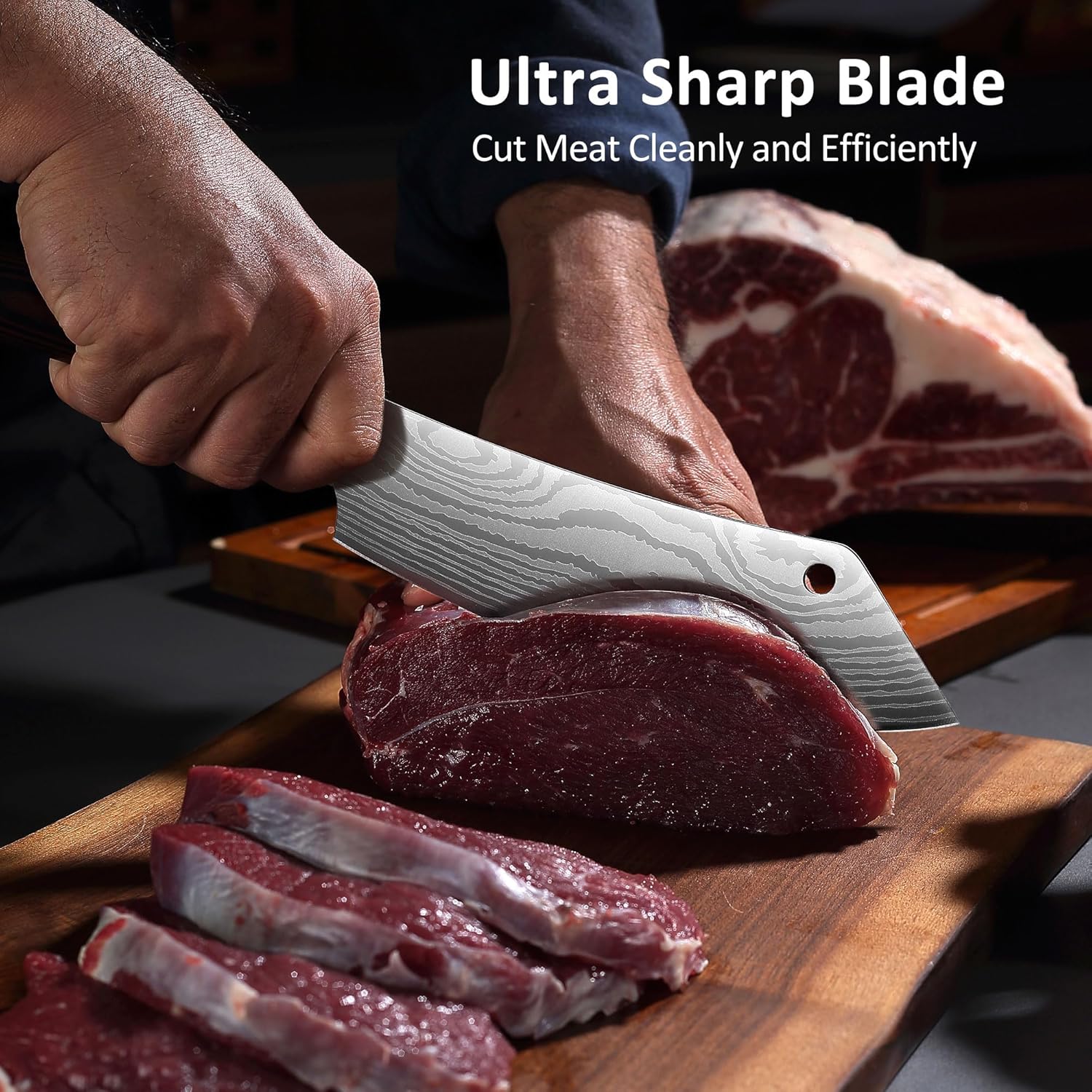 PAUDIN Meat Cutting 8″ Butcher Knife for Bone & Meat Cutting, High Carbon Stainless Steel - Paudin Store