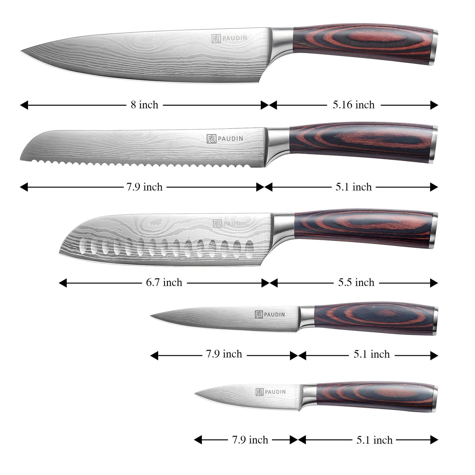 PAUDIN NS5 Universal Classic 5 - PC Knife Set - Paudin Store