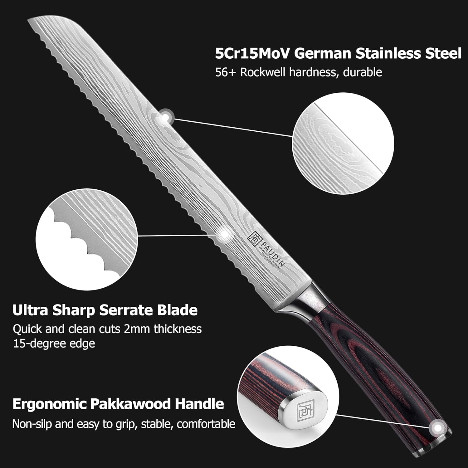 PAUDIN UNIVERSAL CLASSIC 10 inch Bread Knife - Paudin Store